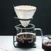 Kaffefilter Keramiska handbryggt filteruppsättning med V60 Holder Creative Sharing Pot Hushåll Häll över vattenkokare Dripper Stand Cup 230715