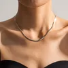 Chaînes Minar Cool 3mm gros chevrons colliers pour femmes homme unisexe argent PVD plaqué acier inoxydable Anti ternissement tour de cou