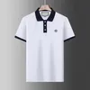 2024 Polo homme noir et blanc couleur rouge lumière luxe manches courtes couture couleur haut de gamme 100% coton lettre classique revers décontracté T-shirt mode européenne