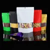 Resealable Stand Up Package Bags Aluminum Foil Plastic Self Seal Stand Up Pouches Gift Jewelry Storage Bag With Window LX6013
