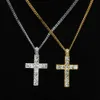 Anhänger Halsketten Hip Hop Kreuz Anhänger Männer Frauen Iced out Gold Silber Farbe Bling Strass Kristall Kreuz Anhänger Halskette Kette drop Shipping