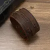 Charm Armband Vintage Leather Armband Men Punk-Style Wide Simple Personality Men's Multi-Layer Jewelry Retro