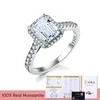 Stylever taglio smeraldo rettangolo moissanite anelli di nozze di diamanti per le donne 925 argento sterling fidanzamento gioielli di qualità di lusso