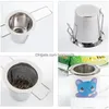 Koffiegereedschap Herbruikbare roestvrijstalen zeef Infuser Filtermand Opvouwbaar voor pot Cca9198 541 S2 Drop Delivery Home Garden Kitc Dhqgb