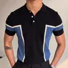 Men's Polos Men's Luxury Clothing Knit Short Sleeve Polo Shirt Casual Streetwear Lapel Button Down Cardigan Breathable Tops Summer 230714