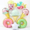 Party Decoration Donuts Candy Ice Cream Popcorn Foil Balloons Baby Shower Happy Birthday Decorations Uppblåsbara Helium Sweet Kids 293F