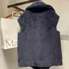 Vêtements d'extérieur pour femmes 100% laine manteau femmes hiver chaud sans manches gilet Designer veste mode Max Cardigan col en V laine manteaux luxe femmes vêtements