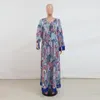 Vêtements ethniques Vintage imprimé à manches longues cheville longueur robe mode gland caftan robes de soirée robe femme musulmane Abaya vêtements islamiques