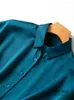 Kvinnors blusar Kvinnor Summer Silk Blus Short Sleeve Office Wear Casual Elegant Natural Navy Blue Shirt Tops