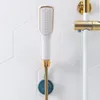 Bathroom Shower Heads 360° Universal Shower Head Holder Adjustable Self-Adhesive Showerhead Bracket Punch-Free Wall Mount Stand SPA Bathroom ABS 230714