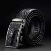 Fashion Casual Men's Leather Belts Faux Crocodile Leather Belt Men High Quality Crocodile Head Automatic Buckle Belt L230704