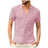 Mäns casual skjortor vintage etniska för män 2023 sommar hawaiian skjorta designer bomullslinne kort ärm lös blusar