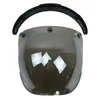 Casques de moto Protection UV 400 Visière de casque Bulle de verre Pare-brise Connexion à 3 broches Coupe-vent Unisexe Multicolore