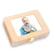 Andenken Baby Holz Zahn Box Milch Zähne Haar Organizer Lagerung Sammlung Junge Mädchen Souvenir Fall Andenken Geschenk für Kinder 230714