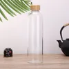 Bottiglie d'acqua Bottiglia di vetro con coperchio in bambù Soda Lime Contenitore per bevande riutilizzabile Barattolo per salsa