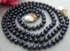 Kedjor 44 "20 mm naturlig vit keshi kärnbildad flamboll barock pärlblack runda sötvatten pärla lång halsband för kvinnor