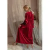 Vêtements de nuit pour femmes Style coréen mode Vintage Robe de bain femmes automne hiver femme enceinte Robe de chambre col en v romantique élégant femme