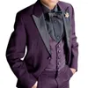 Heren Pakken (Jas Vest Broek) stijlvolle 3-delige Trouwpak Set Mannelijke Smoking Zakelijke Formele Outfit Voor Mannen 2023 Vele Kleuren