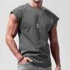 Men's T-Shirts 2023 Mens Casual T-shirt Sleeveless O-Neck Vest Baggy Tshirt Tops Summer Leisure Sports Loose T Shirts Tee Clothing For Men L230715