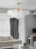 Ljuskronor Nordic Glass Copper Luxury Gold LED Chandelier Hanging Takljus Living Dining Lamp inomhushängen