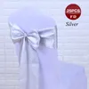 Sashes Bezpłatne 25pc/krzesło działki Sashes Bow Krawat 7 "x108" krzesło ślubne satynowe szarole