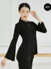 Scena zużycie baletu retro stojak na taniec dla dorosłych kołnierz długim rękawem top do szczupłej koszulki dla kobiet tańczących ubrania ubrania ubrania tancerki