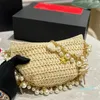 Straw Designer Bags Conch Pearl Hobo Bags Summer Beach Bags Weave Shoulder Dinner Bag Underarm Bag