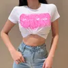 Men's T Shirts Sweet girl T shirt streetwear Harajuku cute letter print vintage 90s slim crop top Korean casual O neck kawaii women's 230715