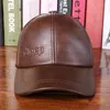 Ball Caps 2023 Genuine Leather Hat Male Cowhide Autumn Winter Casual Cap Adult Thermal Middle Age Baseball For Man B-7251