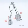 Keychains Vintage Mini Metal Badminton Keychain For Women Men Cute Sports Car Keyring Backpack Pendant Couple Friend Novelty Gift