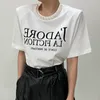 T-shirt da donna Komiyama Patchwork Pearl Y2k Abbigliamento coreano Qixin Top stampato Camicia a maniche corte da donna Summer Shoulder Pad Tee 230714