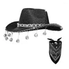 Berets Sparkling Cowboy Hat Pink Bandanaes для сценических шоу PO Studio реквизит