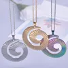 Ketten Edelstahl Kreative Spirale / Wirbel Design Anhänger Halskette Für Frauen/Männer Mode Halsband Retro Schmuck Amulett Geburtstagsgeschenk