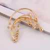 Backs Earrings Gothic Shiny Crystal Flower Ear Cuff For Women Girls Clip Jewelry