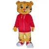 2018 Factory Cute Daniel the Tiger Red Jacket Cartoon Character Mascot Costume Fancy Dress2240
