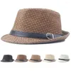 Berets Vintage Summer Strape Hat Retro Hats для мужчины с твердым цветом Fedoras Cap Cap.