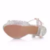 Сандальцы Crystal Queen Diamond Women Super High Heels Wedding Numps 14 см. Peep Shoes Platform 4CM Красочное шпилька 230714