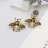 Brand Designer Letter Stud 18K Gold Plated 925 Silver Women Crystal Rhinestone Pearl Earring Luxury Jewerlry Accessories Gift