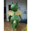 Costume della mascotte del drago verde sveglio del personaggio dei cartoni animati adulto diretto della fabbrica Costumes220O del partito di Halloween