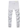 Men's Jeans 2023 Men Stretch Fashion White Denim Trousers For Male Spring And Autumn Retro Pants Casual Size 27-36