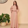 Ubranie etniczne Bliski wschód Kaftan muzułmańsko abaya kobiety islamski długie rękaw Abayas Dubai Turkish Modesty Robe Jilbab