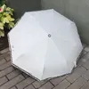 Elegant Designer Umbrella Patchwork Logo Printing Suitable Sun Rain Women Parasols Girl Folding Umbrellas Ideas with Box