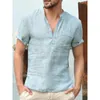 Chemises décontractées pour hommes Vintage ethnique pour hommes 2023 été chemise hawaïenne concepteur coton lin à manches courtes Blouses amples