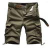 Pantaloncini da uomo Summer Cotton Cargo Men Casual Loose Baggy Multi Pocket Military Zipper Calzoni Camouflage Tactical Army