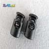 100 pçs Cord Lock Stopper Barrel Plastic Spring Toggle Black 28mm 14 5mm 11mm Para Bolsas Vestuário 255g