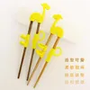 Chopsticks Children for Kids Baby Staniless Woodiness Cartoon Learning återanvändbar utbildning Helper Home Products