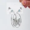 Hoop Ohrringe Strass Schmetterling Baumeln Set Vintage Metall Geometrische Kreis Für Frauen Trendy Party Schmuck Geschenke