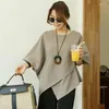 Männer Pullover Frauen Frühling Sommer Halbe Hülse 2023 Lose Bluse Casual Rundhals Weibliche Pullover Tops Elegante Solide Shirts Blusas