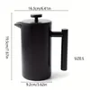 1pc Double-layer 304 Stainless Steel French Pressure Pot, Insulation Hand Brew Coffee Pot, Household Juice Pot, Milk Bean Milk Pot, Manual Coffee Containers