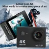 Sportowa akcja kamery wideo 4K Ultra HD Camera 1080p30fps WiFi 2.0 "Ekran 170D Podwodny wodoodporny hełm Vedio Go Waterproof Sport Cameras Pro 230714